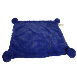 Cloud Island Baby Security Blanket Lovey 17x16" Blue & White Polyester Pom Poms